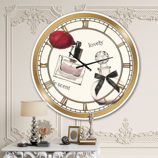Designart Lovely Glamorous Parfum Glam Wall Clock